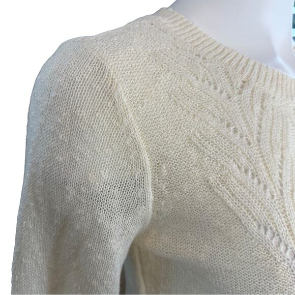 NWT 1. STATE Retro Sweater Antique White Lightweight Neutral L Large - Picture 4 of 8